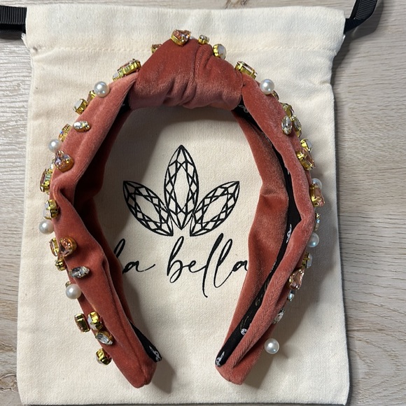 La Bella rose gold pearl and crystal headband - Picture 2 of 7